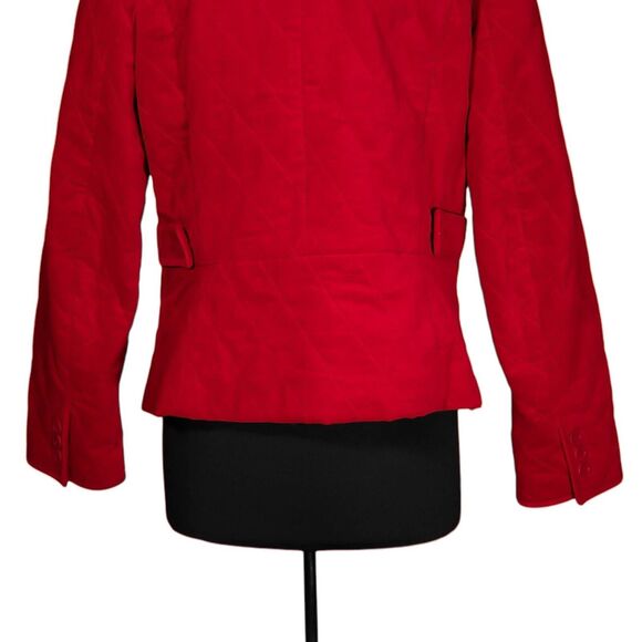 Talbots Women's Coat Red Velvet Quilted Lined Stretch Insulated Jacket Size 14 - Picture 8 of 10